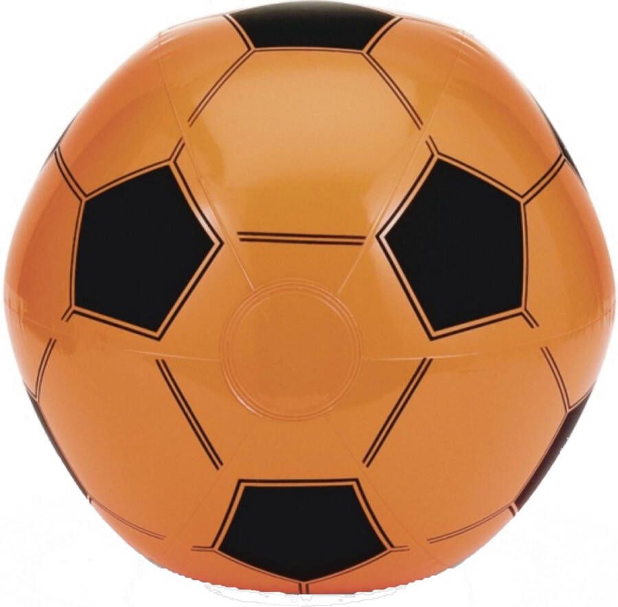 Merkloos Opblaasbare oranje voetbal strandbal 30 cm dia Strandballen