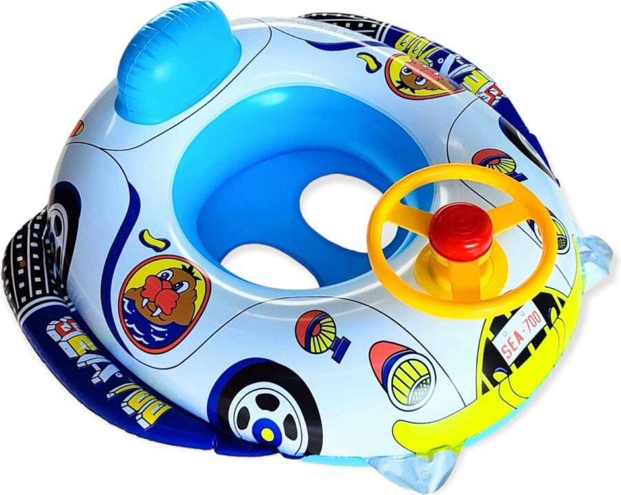 Merkloos Sans marque Opblaasboot Baby Float Kinderen Rubberboot Auto Blauw