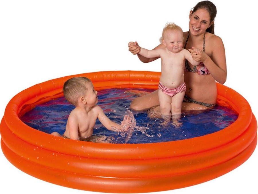 Merkloos Sans marque Oranje opblaasbaar zwembad 175 x 31 cm speelgoed Rond zwembadje Pierenbadje Buitenspeelgoed voor kinderen