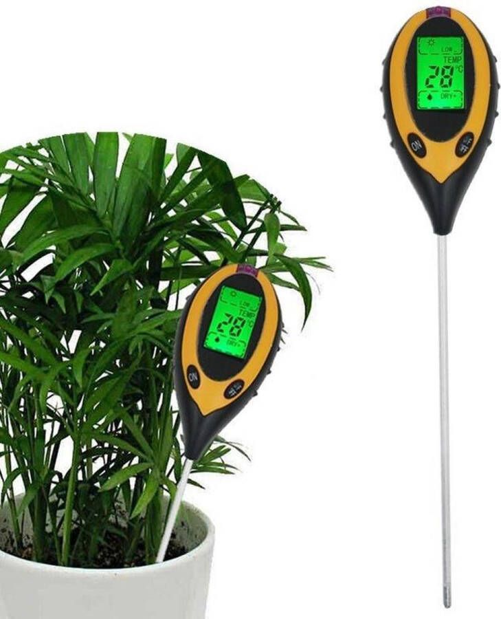 Merkloos Sans marque Plant Vochtmeter 4 in 1 PH Meter Grond Zuurtegraad Meter PH Tester Planten Bodemtester Grondmeter Gazon Bodemmeter