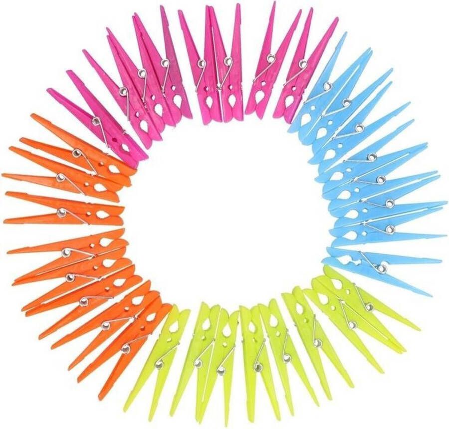 Plastic wasknijpers 32 stuks gekleurde knijpers wasspelden