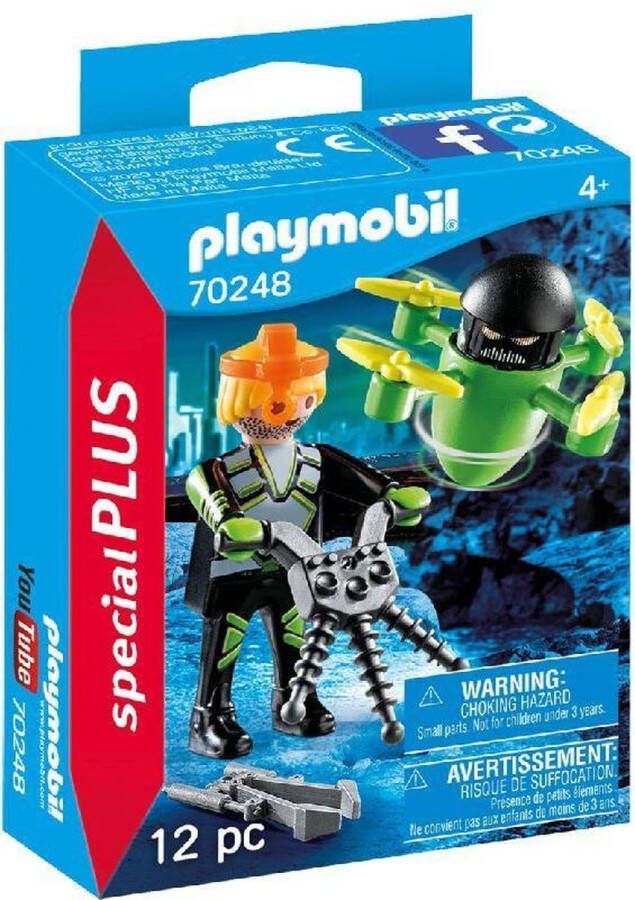 Merkloos Sans marque PLAYMOBIL Special Plus Agent met drone 70248