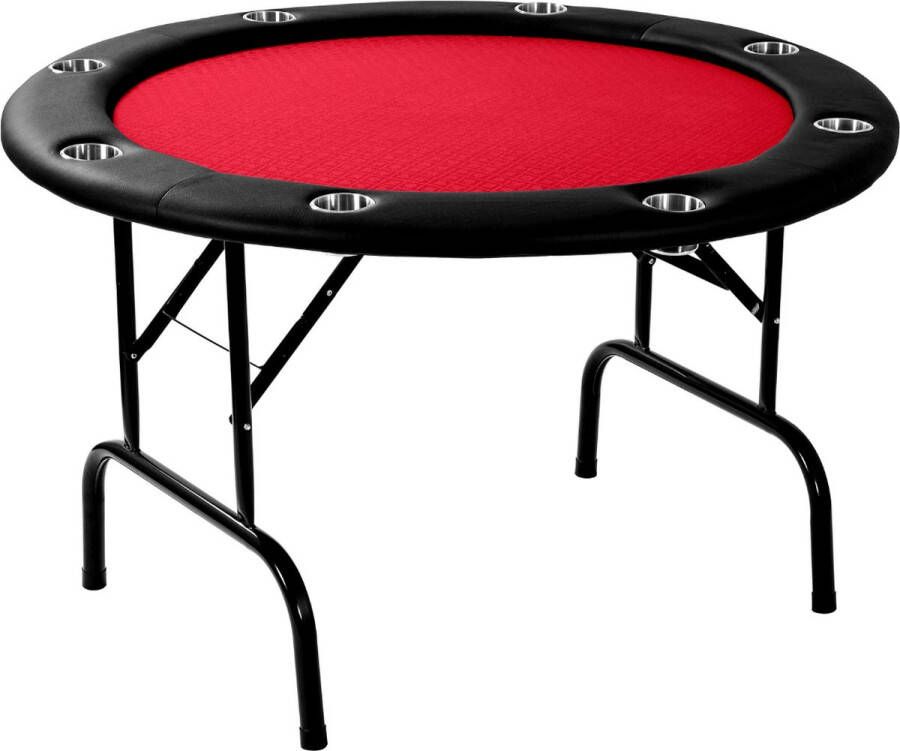ONK POKER Pokertafel Home Game rood 120cm x 120cm x 80cm 2 tot 8 spelers speedcloth Black Friday