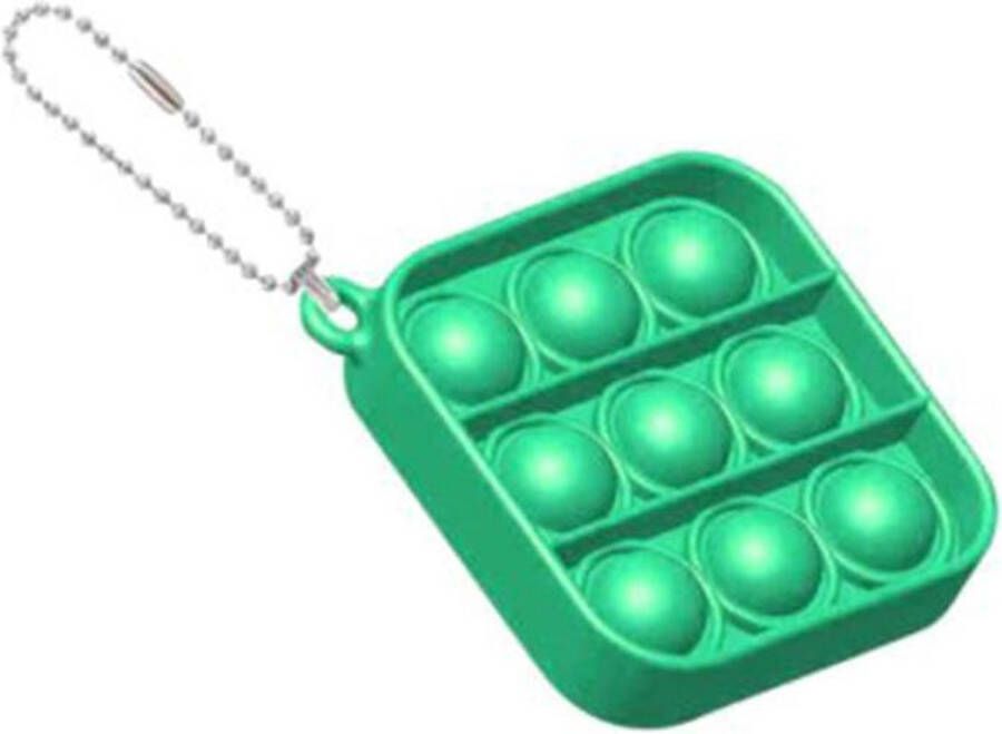 Merkloos Sans marque Pop it sleutelhanger | fidget toys | groen vierkant | Schoencadeautjes sinterklaas