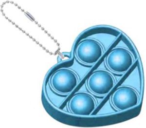 Merkloos Sans marque Pop it sleutelhanger | fidget toys | hartje blauw | Schoencadeautjes sinterklaas