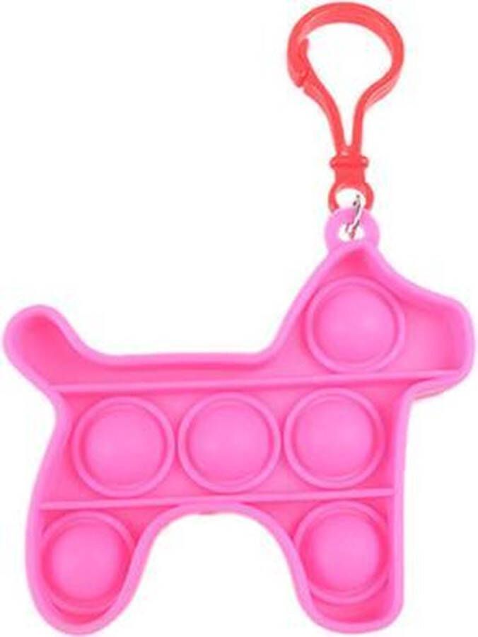 Merkloos Sans marque Pop it sleutelhanger | goedkoop | fidget toys | hondje licht roze Schoencadeautjes sinterklaas