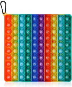 Merkloos Sans marque Pop it XL | fidget toy | groot vierkant | rainbow met cijfers