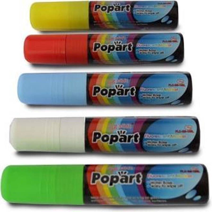 Merkloos Sans marque Popart Krijtstiften 5 stuks Kleur assorti 15 mm