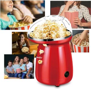 Merkloos Sans marque Popcornmaker | Popcorn | Popcorn machine | Rood | Popcornmachine | Perfect voor de wintermaanden