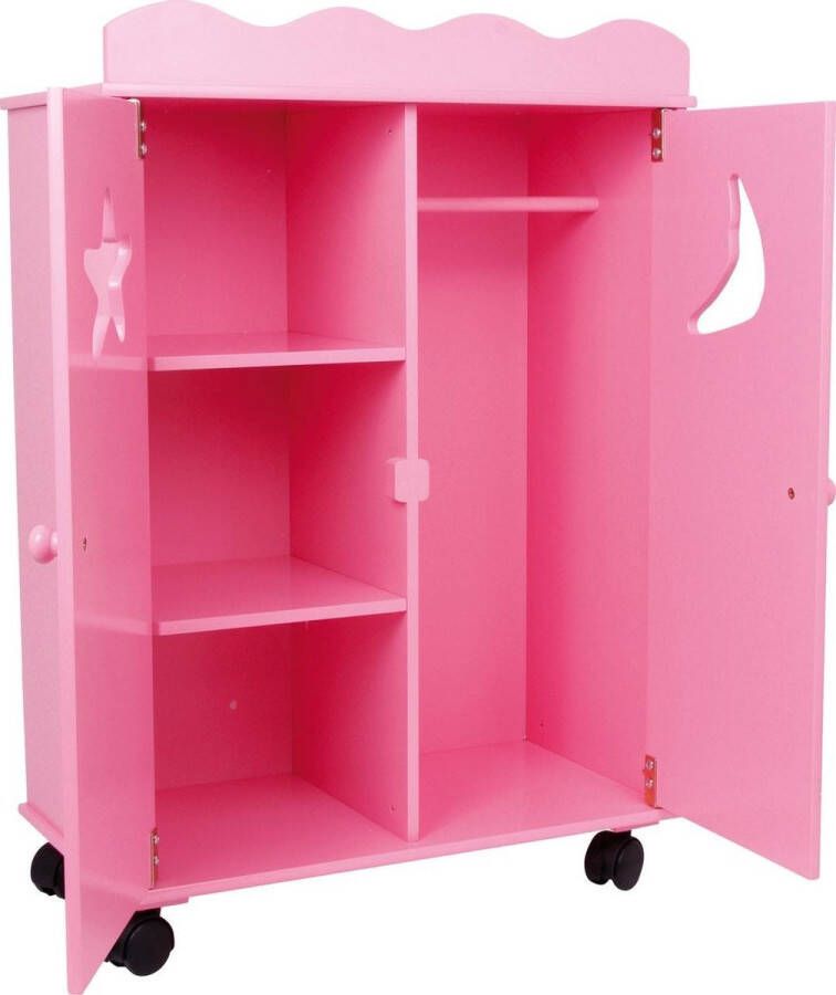 Merkloos Sans marque Poppen garderobe kast roze
