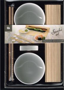 Merkloos Sans marque Porseleinen sushi servies serveerset wit voor 2 personen 7-delig Sushi eetset