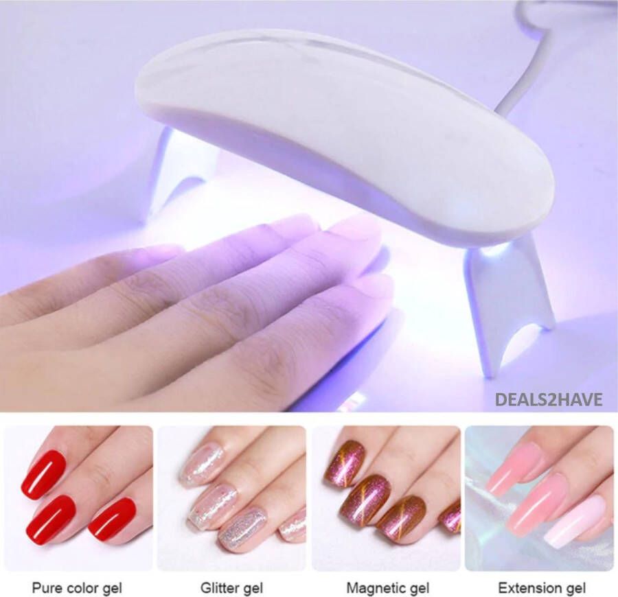 Merkloos Sans marque Professionele nagellak droger Set Werkt op USB Nagel lamp Nagellakdroger Nageldroger UV Wit