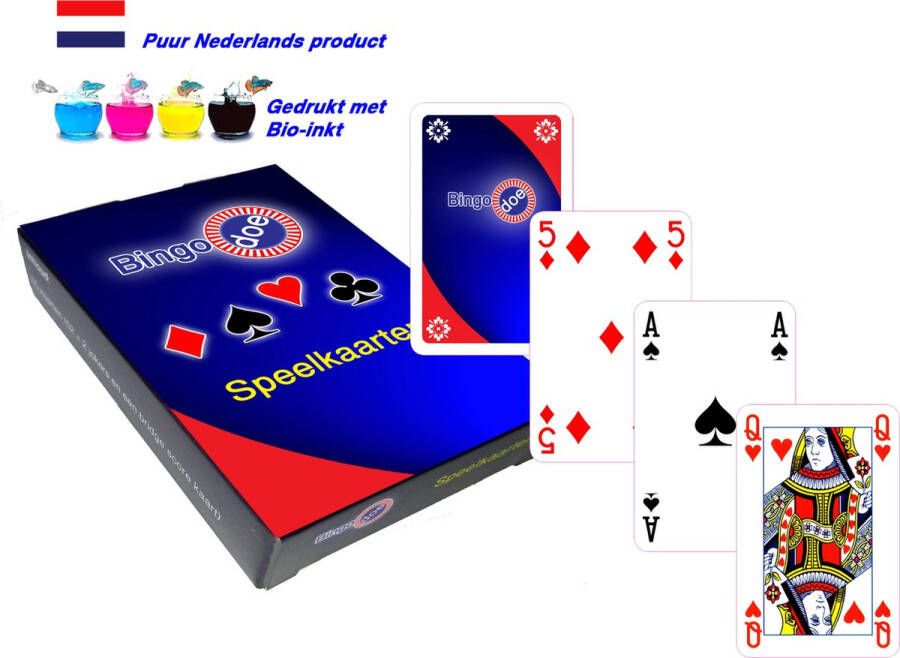 Merkloos Sans marque Professionele speelkaarten Bridge size Nederlands product Bio inkt LET OP: 2 spellen voor € 9 90! Bingo-doe