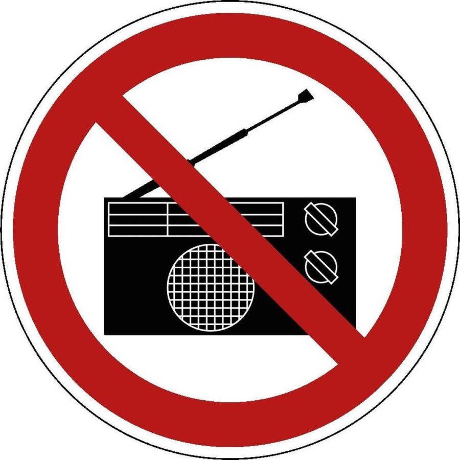 Merkloos Sans marque Radio's verboden bord kunststof 100 mm
