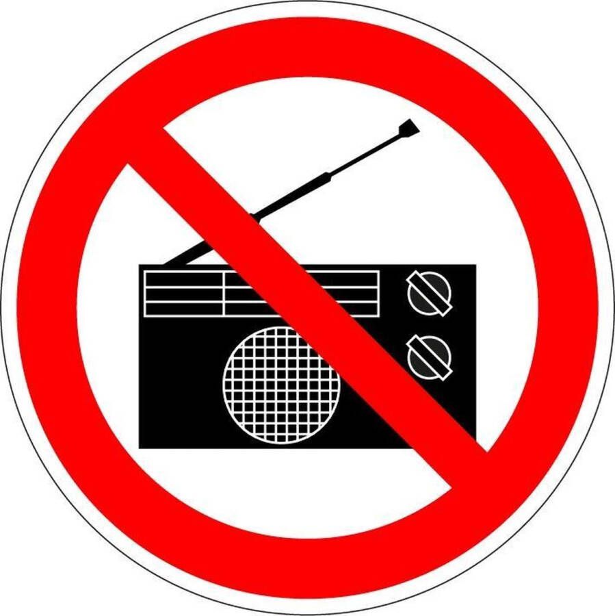Merkloos Sans marque Radio's verboden bord kunststof 200 mm