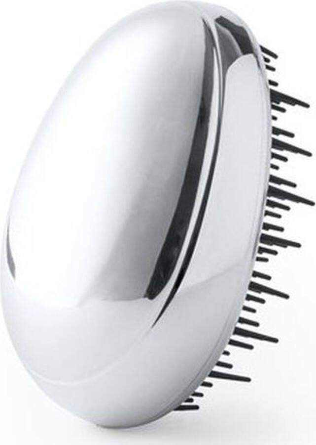 Merkloos Sans marque Reis haarborstel anti-klit zilver 9 cm Haren kammen borstelen Haarborstels anti-klit