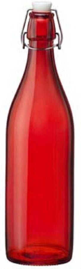 Merkloos Rode giara waterflessen van 1 liter met dop Decoratieve flessen