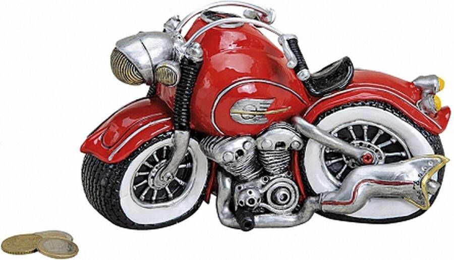 Merkloos Rode motorfiets spaarpot 21 cm Spaarpotten