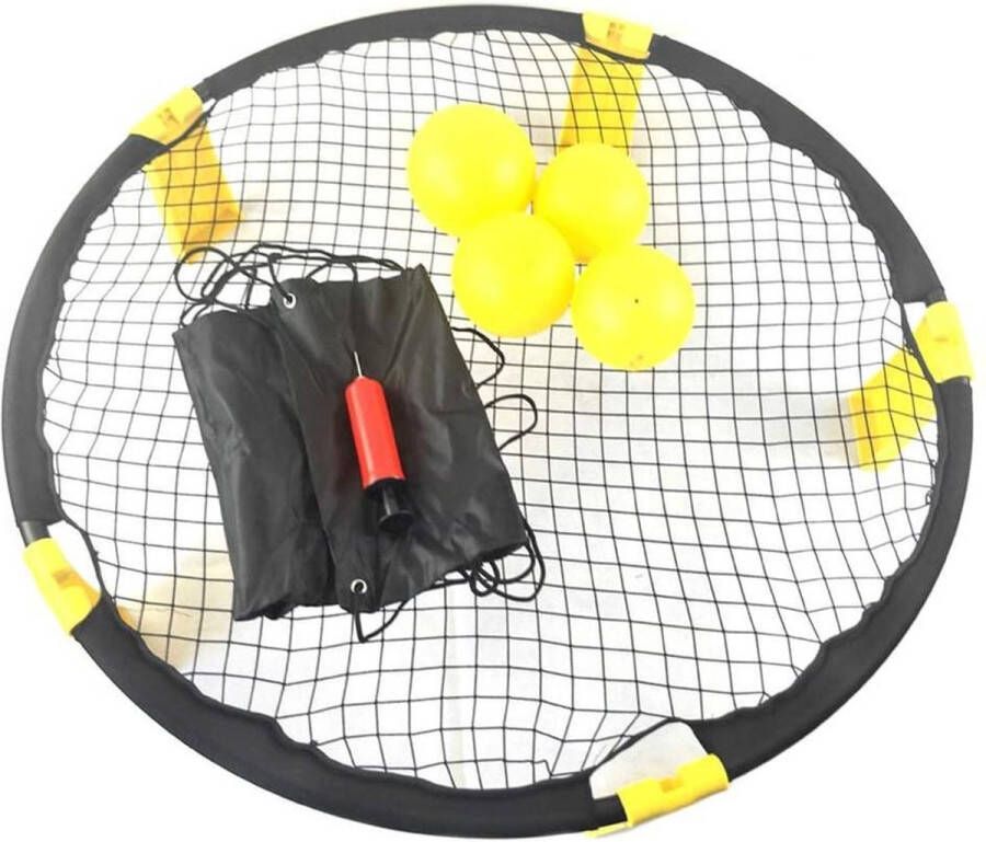 Merkloos Sans marque Roundball Set met strakke en mooie tas en verstelbaar net Buitenspel voor kinderen en volwassenen met ballenpompje