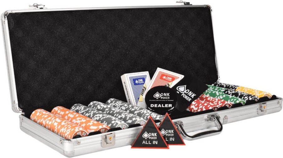 Mec Royal Flush ABS Tournament Pokerset 500 Poker Chips Compleet pokerkoffer pokersets pokerfiches pokerchips poker kaarten pokerkaarten dealerbutton all in button cut card