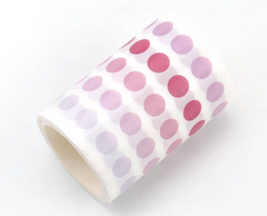 Merkloos Sans marque Roze Paars Stippen Washi Tape Stickers | Leuke To Do Dots | Bullet Points | Takenlijstjes Maken | Organizing | Organiseren| Taken lijst Maken | Planning | Planner Maken | Plannen | Bullet Journal | Journalling | Masking Tape