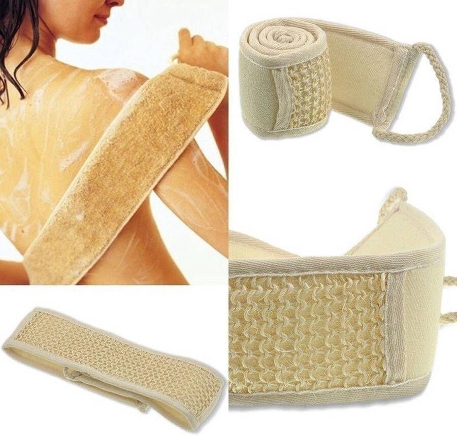 Merkloos Sans marque Rugscrubber douche spons Massage borstel Badborstel rugborstel Sisal Scrub Rug scrubber