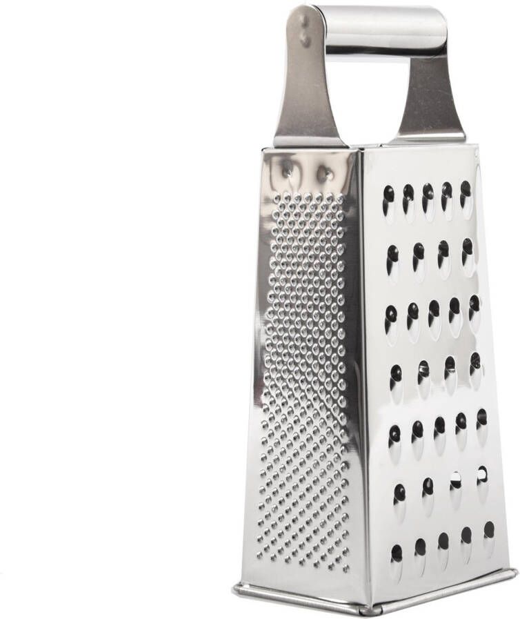 Merkloos Sans marque RVS Zilver Rasp met 4 verschillende raspbladen voor kaas en groente Multi grater Keuken multi rasp 24 cm 10.5x 8.5 x 24.5 cm