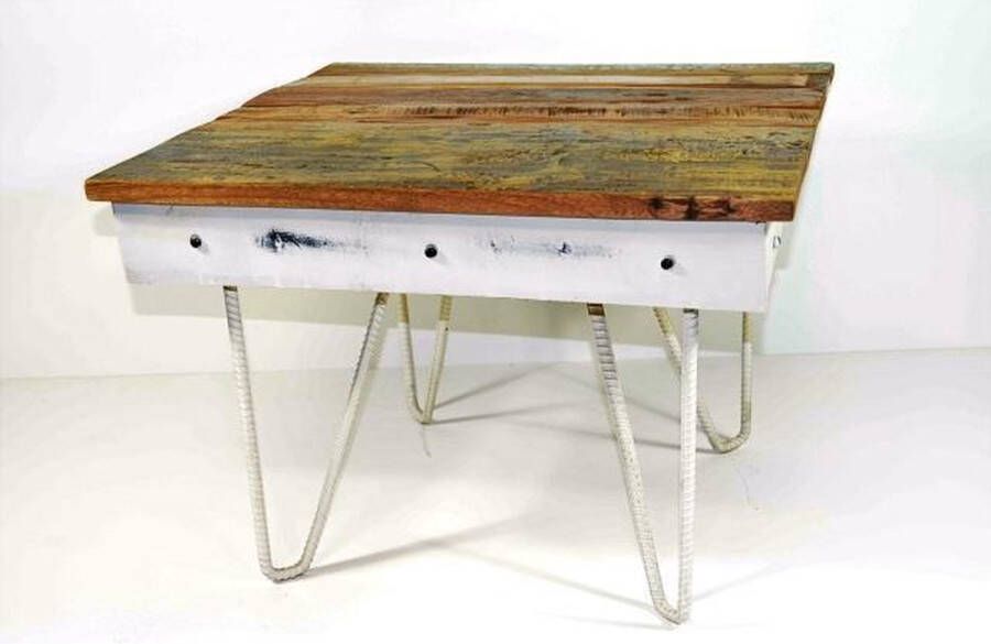 Merkloos Sans marque Salontafel Gerecycled Teak Fairtrade uit Indonesië 61x61x45 cm