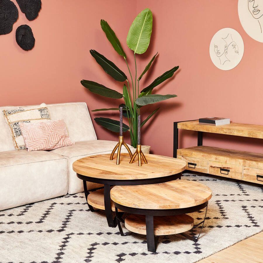 Mangoe Meubels Salontafel industrieel Salontafel Sanne Salontafel naturel 95 cm
