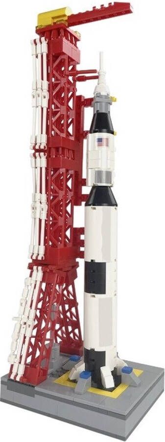 Merkloos Sans marque Saturn-V Rocket Bouwpakket 425 Bouwstenen Raket Space Shuttles Bouw Speelgoed Constructiespeelgoed Jong & Oud ABS