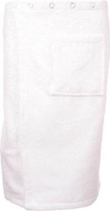 Merkloos Sans marque Saunakilt Bamboe Wit 62x150cm (S M) aanbevolen lengtemaat voor sauna omslagdoek saunahanddoek met elastiek