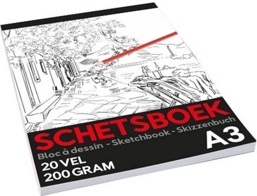 Merkloos Sans marque Schetsboek tekenboek A3 formaat Schoolartikelen kantoorartikelen schilderartikelen Schetsboeken tekenboeken