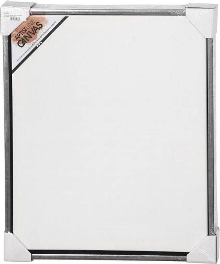 Merkloos Sans marque 2x Canvas schildersdoeken met lijst zilver 50 x 60 cm Hobby Verven Schilderen Creatief met verf Ingelijste doeken