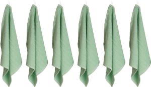 Merkloos Sans marque Set keuken handdoek 6 stuks mint groen 50x50cm