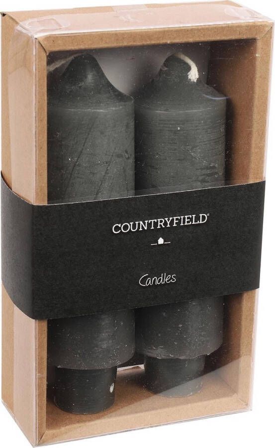 Merkloos Sans marque Set van 2 kaarsen Countryfield 12 5cm | Grijs