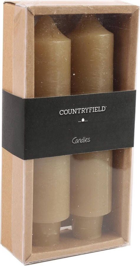 Merkloos Sans marque Set van 2 kaarsen Countryfield 15 5cm | Beige