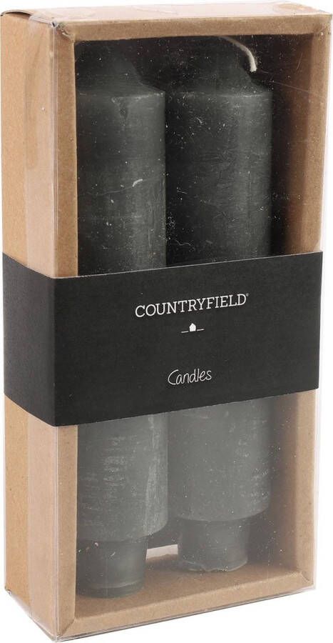 Merkloos Sans marque Set van 2 kaarsen Countryfield 15 5cm | Grijs