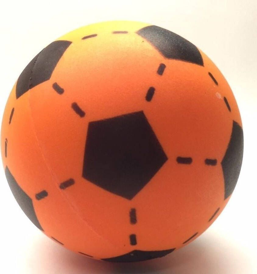 Merkloos Sans marque Set van 3 foam softbal voetballen oranje 20 cm Zachte speelgoed voetbal