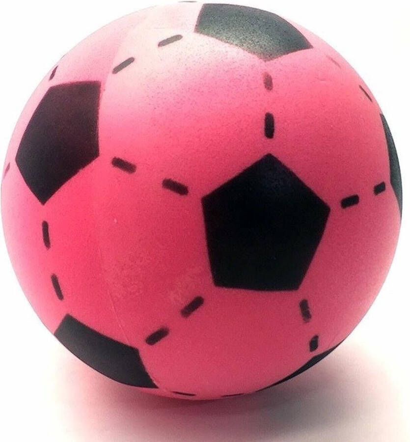 Merkloos Sans marque Set van 3 foam softbal voetballen roze 20 cm Zachte speelgoed voetbal