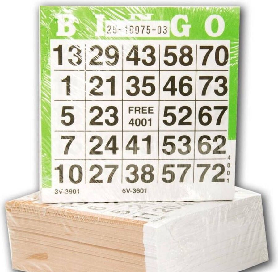 Merkloos Sans marque Set van 3 x 25 bingo kaarten Bingo mapjes Bingokaarten Blok 0 tot 75! 75 vellen Bingospel