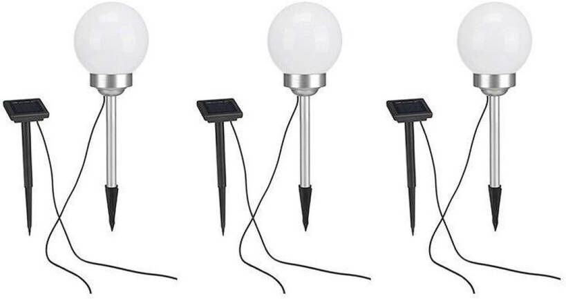 Merkloos Sans marque Set van 3x LED solar lamp 47 cm tuinverlichting op zonne-energie Tuinverlichting Zonne-energie tuinlampen