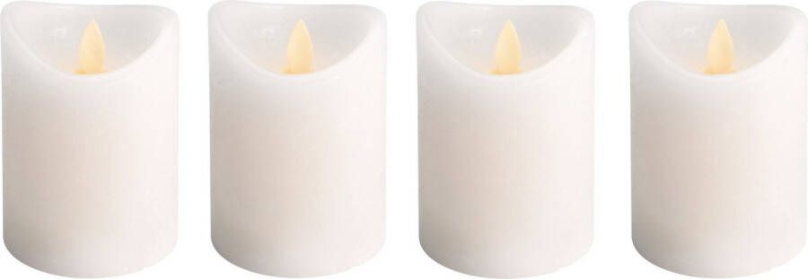 Merkloos Sans marque Set van 4x stuks led kaarsen stompkaarsen ivoor wit met afstandsbediening Elektrische kaarsen