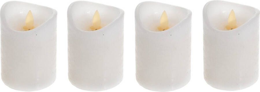 Merkloos Sans marque Set van 4x stuks led kaarsen stompkaarsen wit met afstandsbediening Elektrische kaarsen