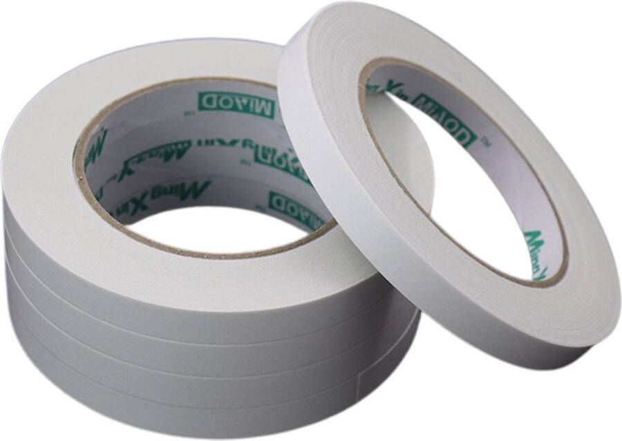 Merkloos Sans marque Set van 5 dubbelzijdige tape Dubbelzijdige tape Dubbelzijdig plakband Dunne montagetape Stickers 10 mm × 20 m 5 rollen