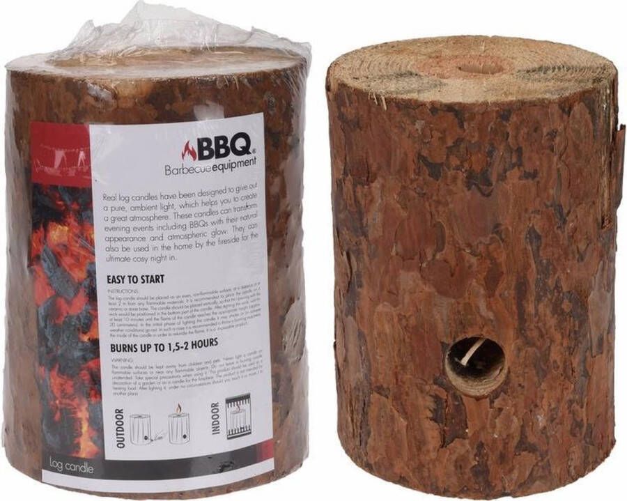 Merkloos Sans marque Set van 5x stuks zweedse boomstam houtblok fakkels voor binnen en buiten 20 cm Tuinfakkels
