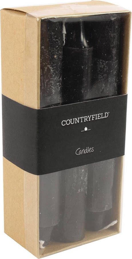 Merkloos Sans marque Set van 6 kaarsen Countryfield 14cm | Zwart