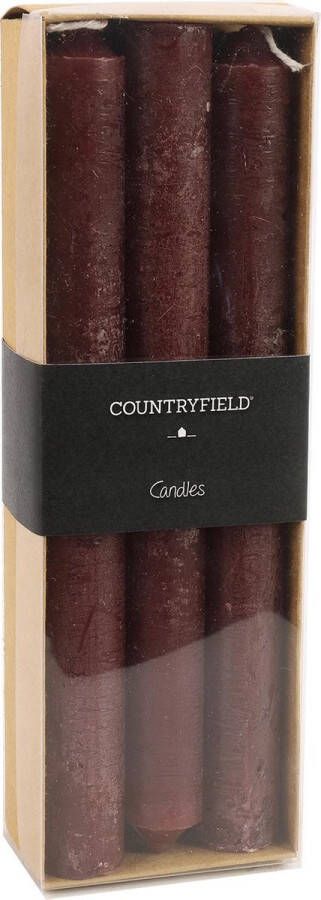 Merkloos Sans marque Set van 6 kaarsen Countryfield 20cm | Aubergine