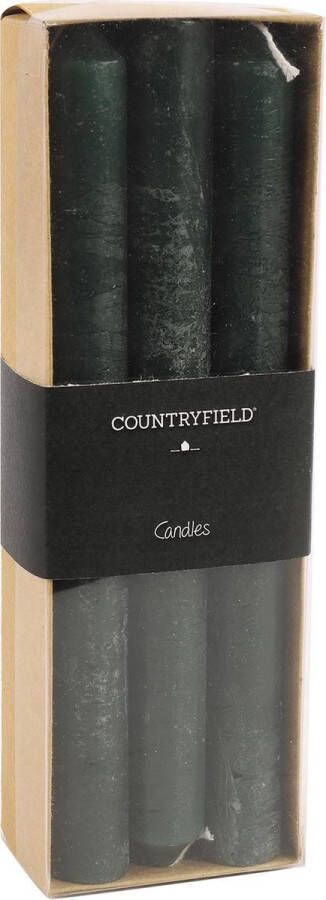 Merkloos Sans marque Set van 6 kaarsen Countryfield 20cm | Donkergroen