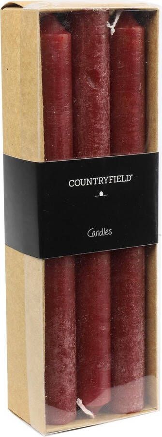 Merkloos Sans marque Set van 6 kaarsen Countryfield 20cm | Rood