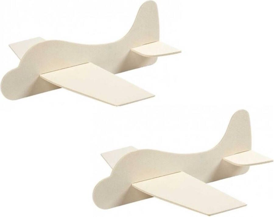 Merkloos Sans marque Set van 6x stuks vliegtuigen van hout 21.5 x 25.5 cm bouwpakket Hobby materialen knutselen